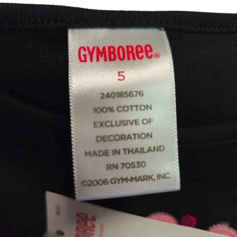 Gymboree Imaginary Friends Black Panda Cuddle Tee Size 5 Long Sleeved New w/ Tag